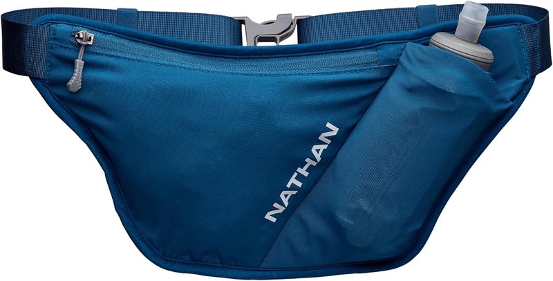 NATHAN Hydration Belt for Running - Hydrapak Soft Flask 25 oz Bottle with ExoSpine - Breathable, Adjustable Comfort Fit - Angled Flask Holder - Pinnacle FeatherLite, Ultra-Light, Sailor Blue - Image 1